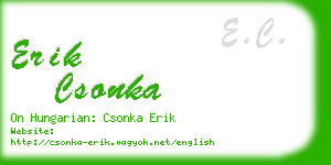 erik csonka business card